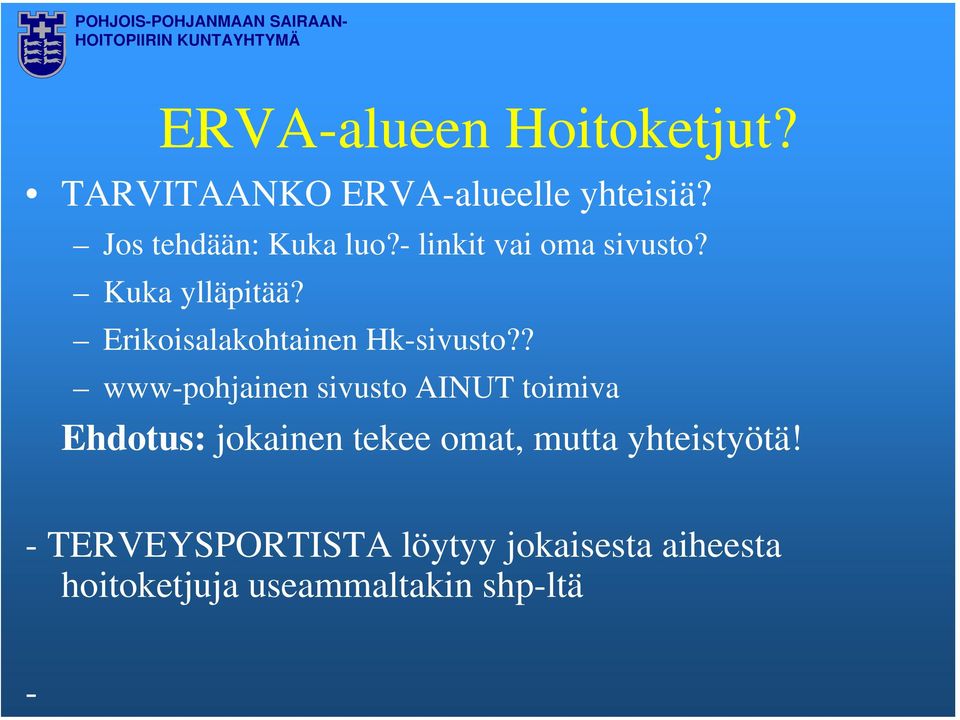 Erikoisalakohtainen Hk-sivusto?