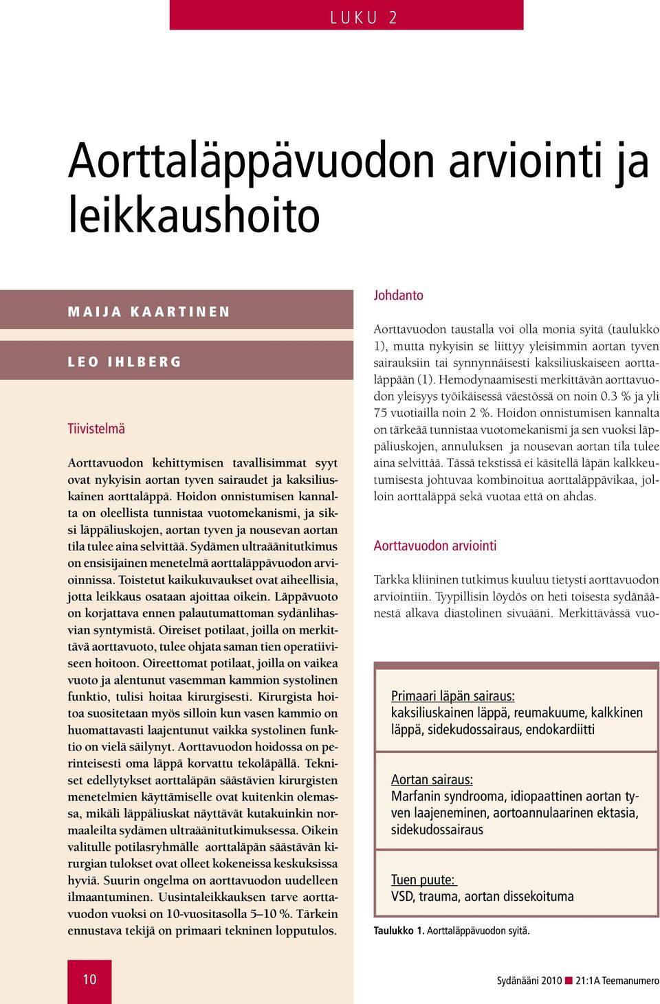 Sydämen ultraäänitutkimus on ensisijainen menetelmä aorttaläppävuodon arvioinnissa. Toistetut kaikukuvaukset ovat aiheellisia, jotta leikkaus osataan ajoittaa oikein.