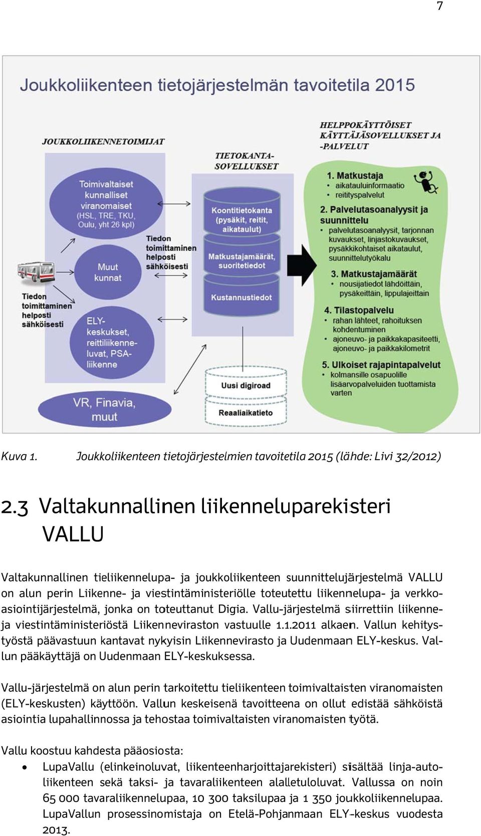 Joukkoliikenteen tietojärjestelmien tavoitetila 2015 (lähde: Livi 32/ /2012) 2.