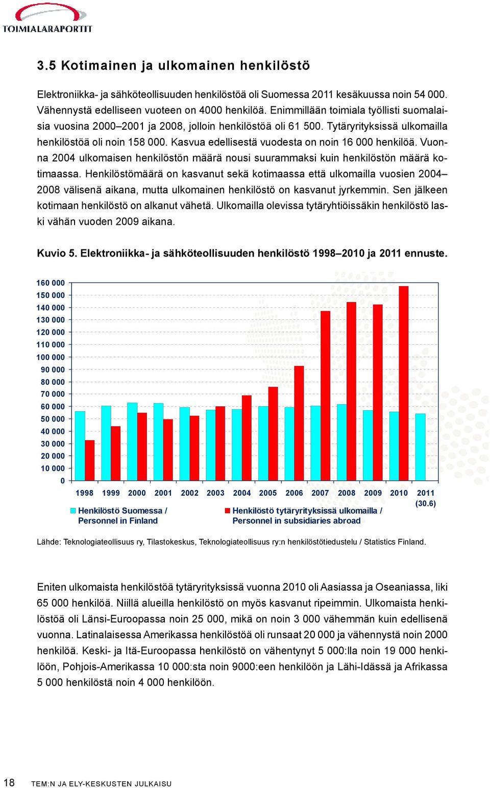 Kasvua edellisestä vuodesta on noin 16 000 henkilöä. Vuonna 2004 ulkomaisen henkilöstön määrä nousi suurammaksi kuin henkilöstön määrä kotimaassa.