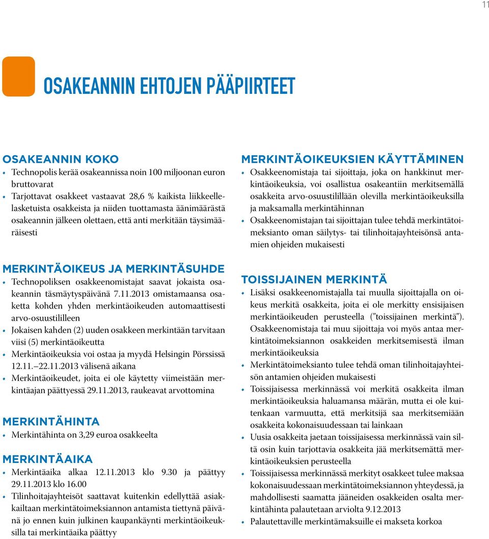 täsmäytyspäivänä 7.11.