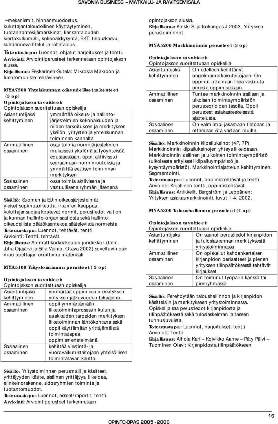 MYA7200 Yhteiskunnan oikeudelliset rakenteet (3 op) Asiantuntijaksi kehittyminen ymmärtää oikeus- ja hallintojärjestelmien kokonaisuuden ja niiden tarkoituksen ja merkityksen yksilön, yritysten ja