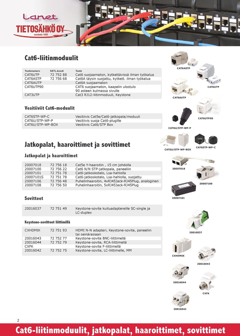 Cat6-moduulit CAT6STP-WP-C CAT6U/STP-WP-P CAT6U/STP-WP-BOX Vesitiivis Cat5e/Cat6-jatkopala/moduuli Vesitiivis suoja Cat6-plugille Vesitiivis Cat6/STP Box CAT6U/STP-WP-P CAT6UTP90 Jatkopalat,