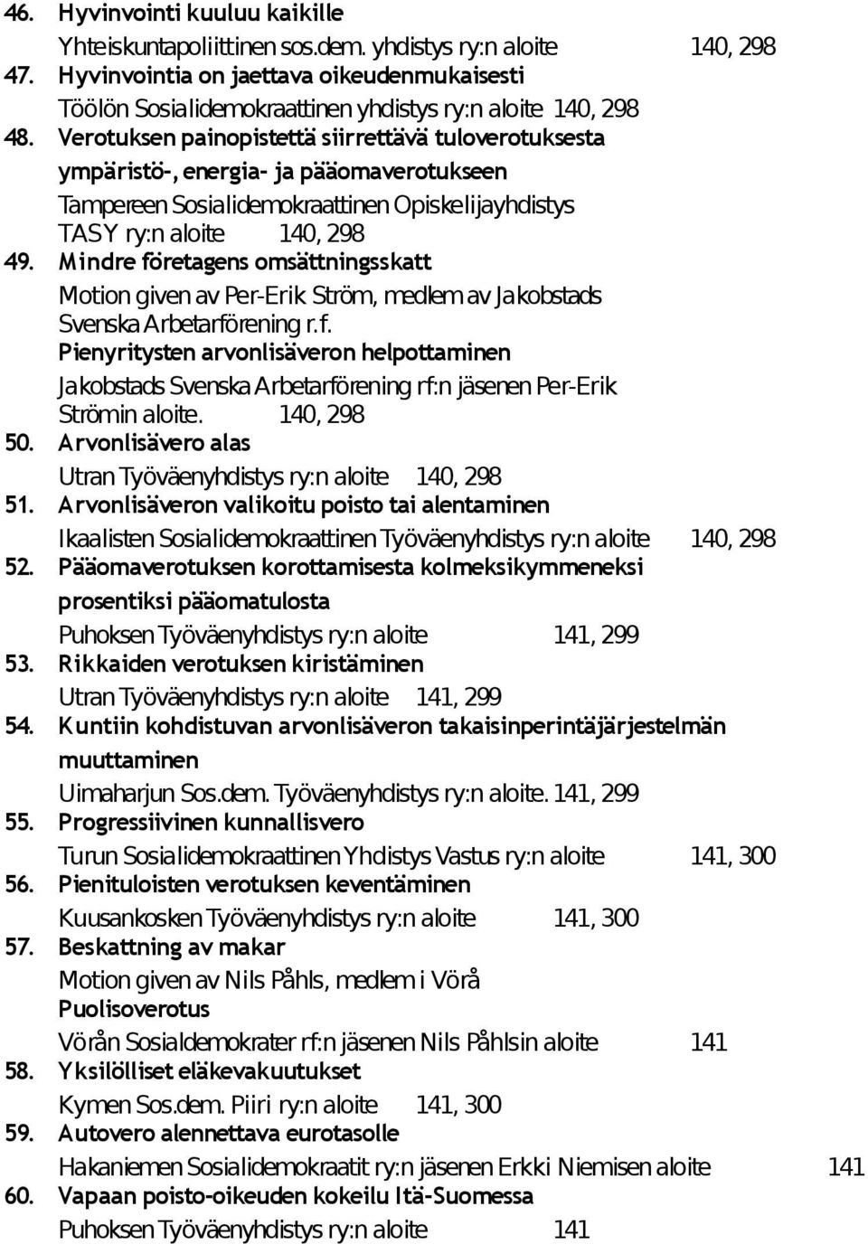 Verotuksen painopistettä siirrettävä tuloverotuksesta ympäristö-, energia- ja pääomaverotukseen Tampereen Sosialidemokraattinen Opiskelijayhdistys TASY ry:n aloite 140, 298 49.