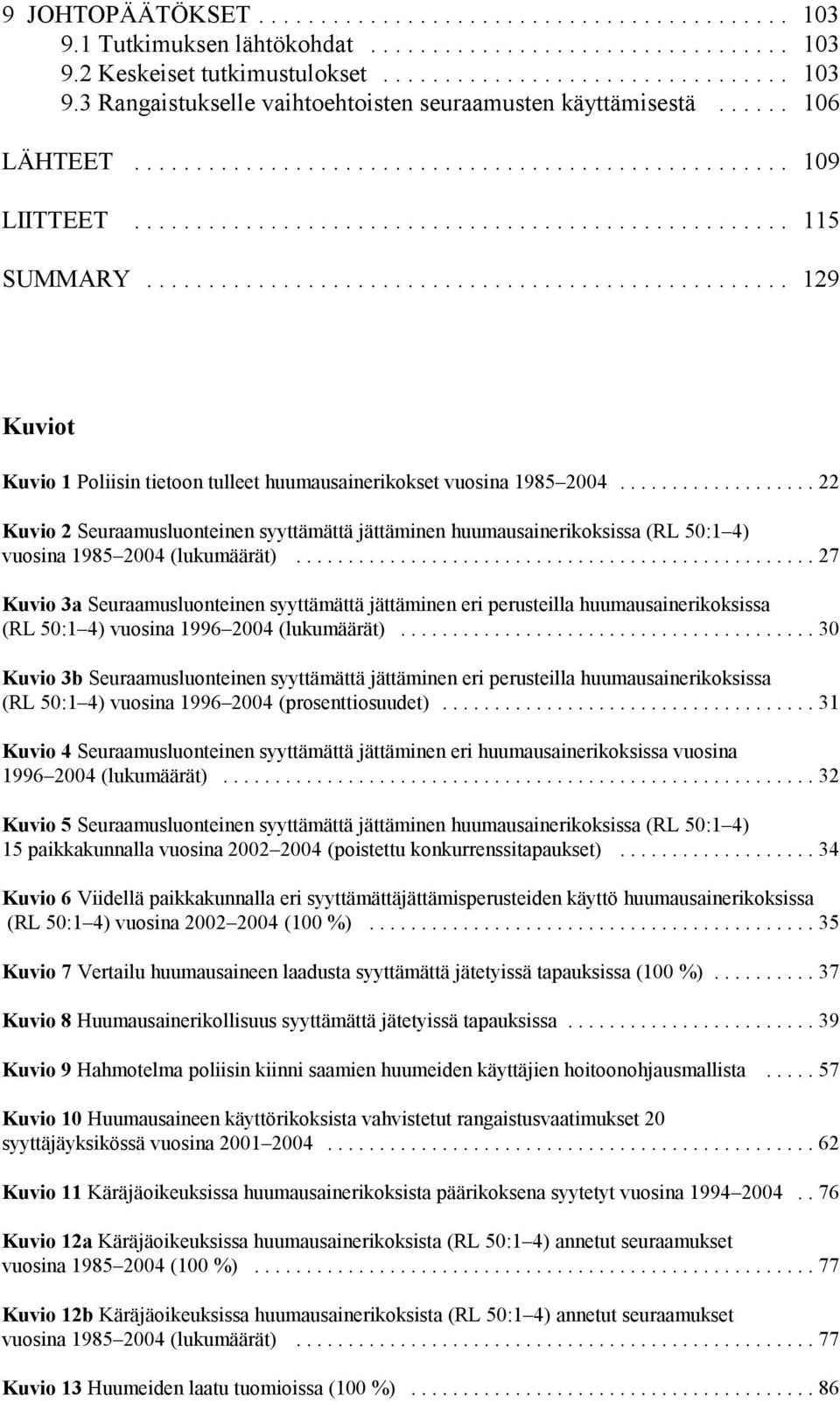 ..22 Kuvio 2 Seuraamusluonteinen syyttämättä jättäminen huumausainerikoksissa (RL 50:1 4) vuosina 1985 2004 (lukumäärät).