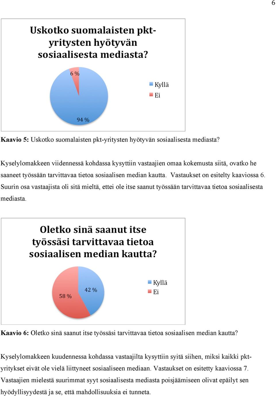 Suurin osa vastaajista oli sitä mieltä, ettei ole itse saanut työssään tarvittavaa tietoa sosiaalisesta mediasta.