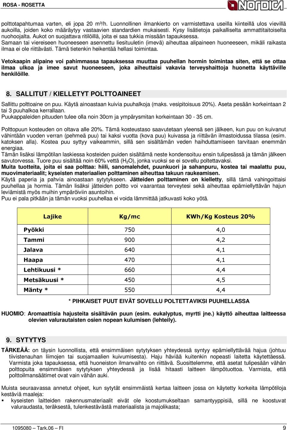 Samaan tai viereiseen huoneeseen asennettu liesituuletin (imevä) aiheuttaa alipaineen huoneeseen, mikäli raikasta ilmaa ei ole riittävästi. Tämä tietenkin heikentää hellasi toimintaa.