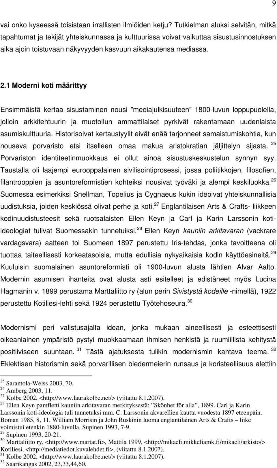 1 Moderni koti määrittyy Ensimmäistä kertaa sisustaminen nousi mediajulkisuuteen 1800-luvun loppupuolella, jolloin arkkitehtuurin ja muotoilun ammattilaiset pyrkivät rakentamaan uudenlaista