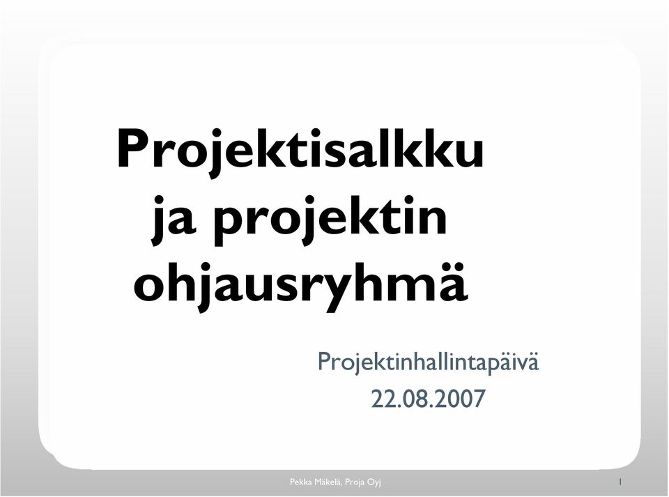 Projektinhallintapäivä