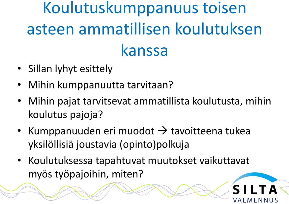 Mihin pajat tarvitsevat ammatillista koulutusta, mihin koulutus pajoja?