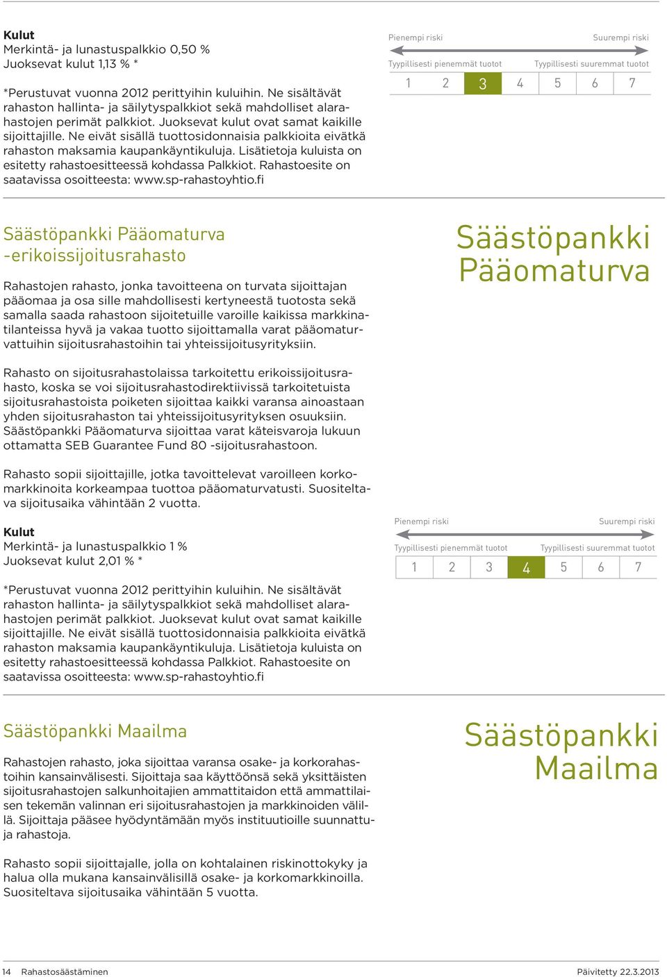 pääomaturvattuihin sijoitusrahastoihin tai yhteissijoitusyrityksiin.