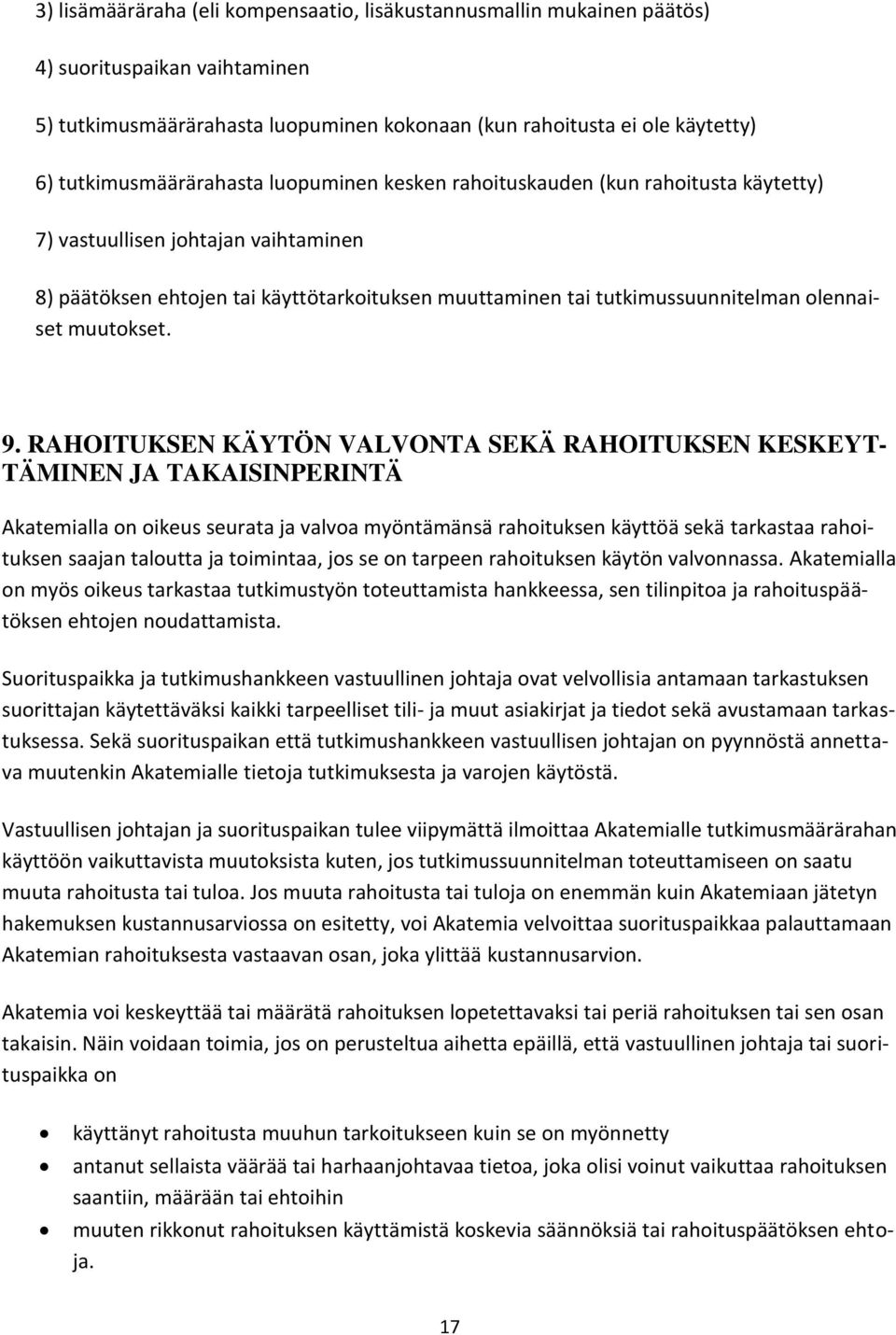 olennaiset muutokset. 9.