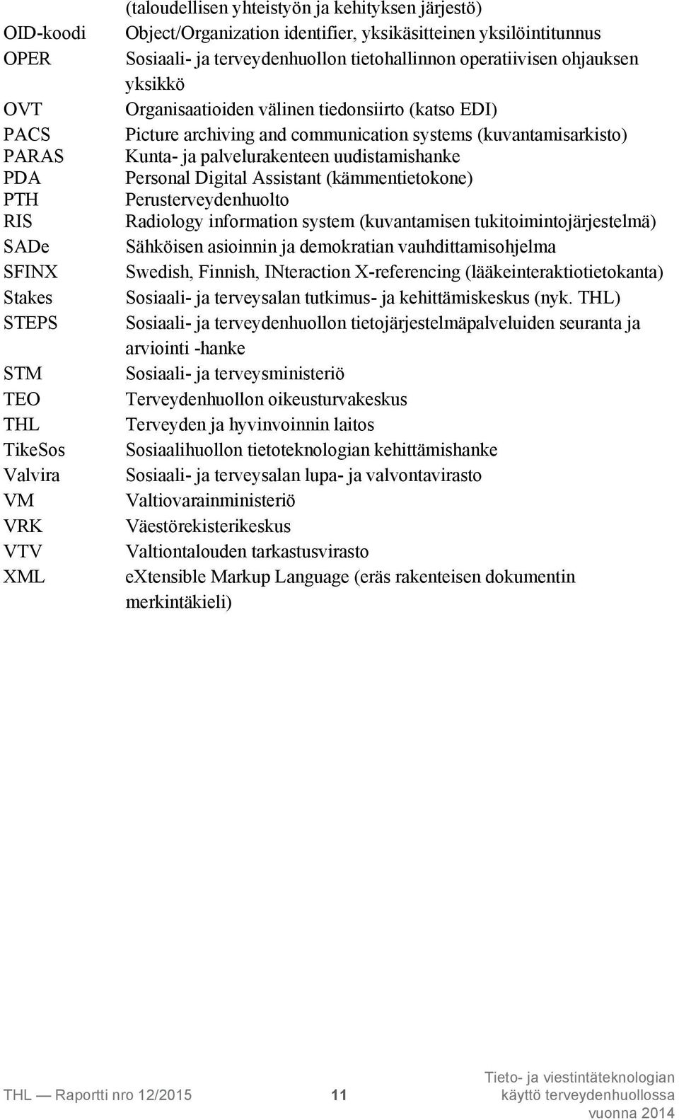 systems (kuvantamisarkisto) Kunta- ja palvelurakenteen uudistamishanke Personal Digital Assistant (kämmentietokone) Perusterveydenhuolto Radiology information system (kuvantamisen