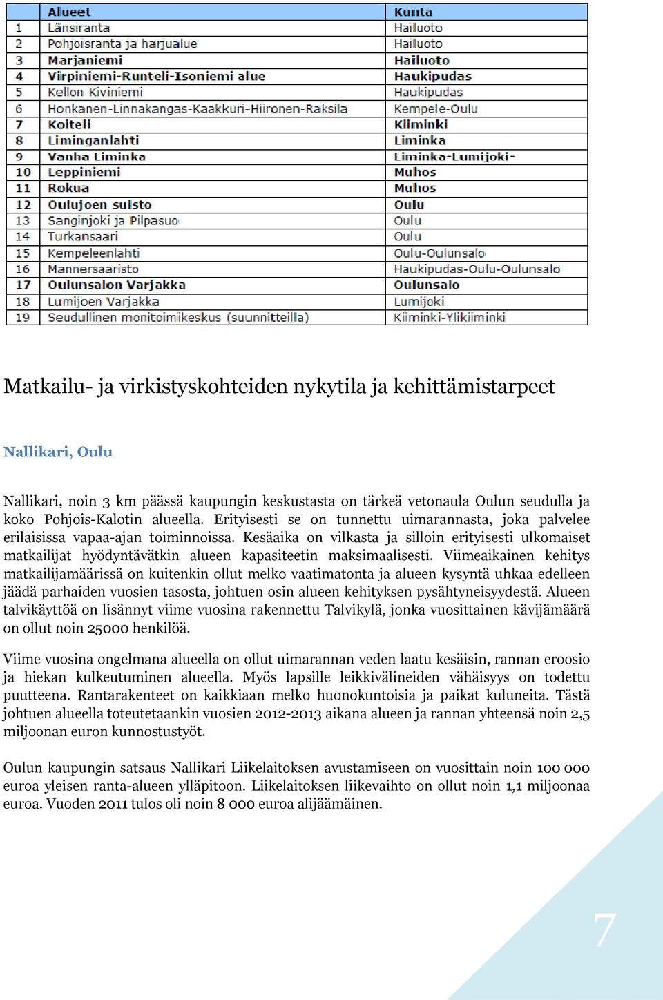 Kesäaika on vilkasta ja silloin erityisesti ulkomaiset matkailijat hyödyntävätkin alueen kapasiteetin maksimaalisesti.
