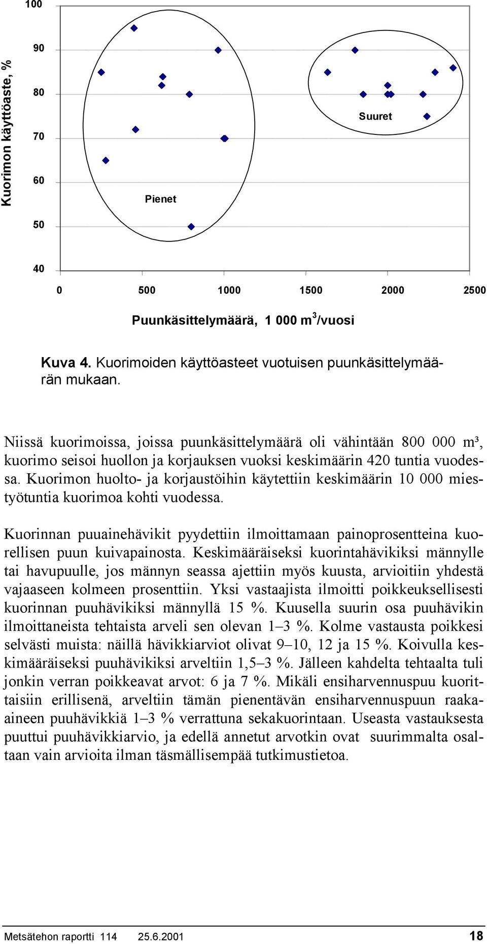 Kuorimon huolto- ja korjaustöihin käytettiin keskimäärin 10 000 miestyötuntia kuorimoa kohti vuodessa.