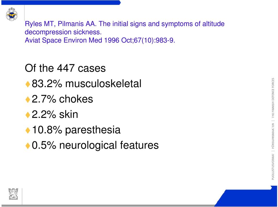 sickness. Aviat Space Environ Med 1996 Oct;67(10):983-9.