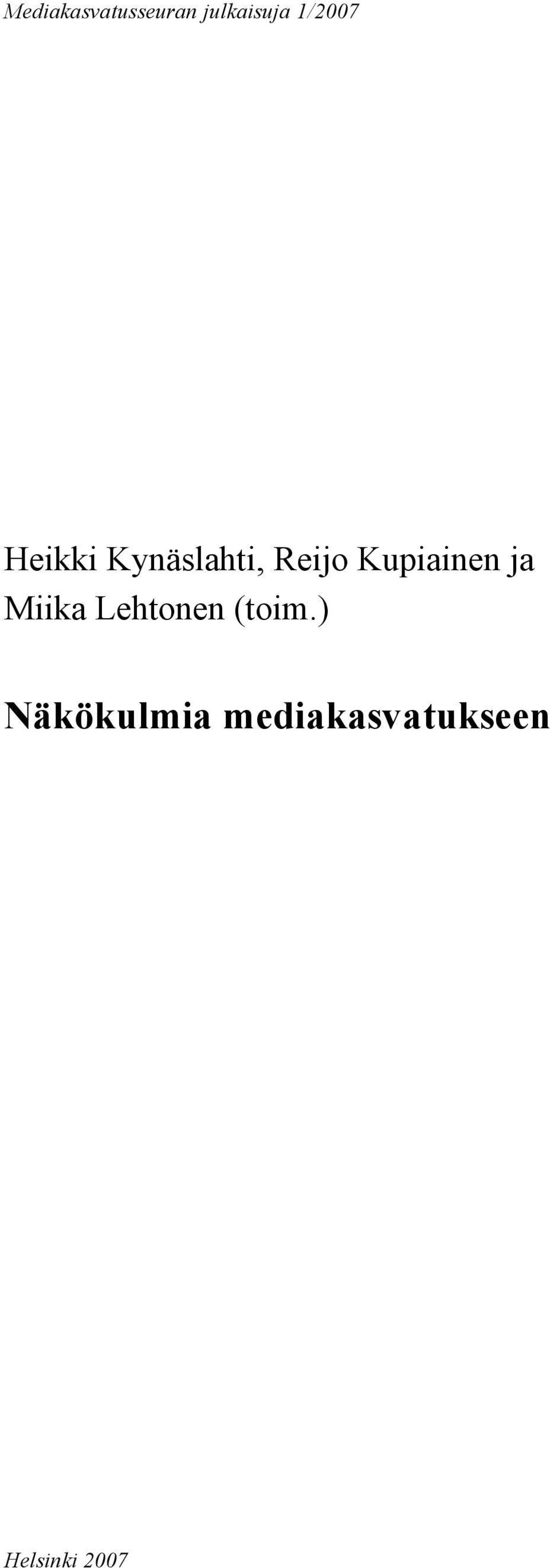 Kupiainen ja Miika Lehtonen (toim.
