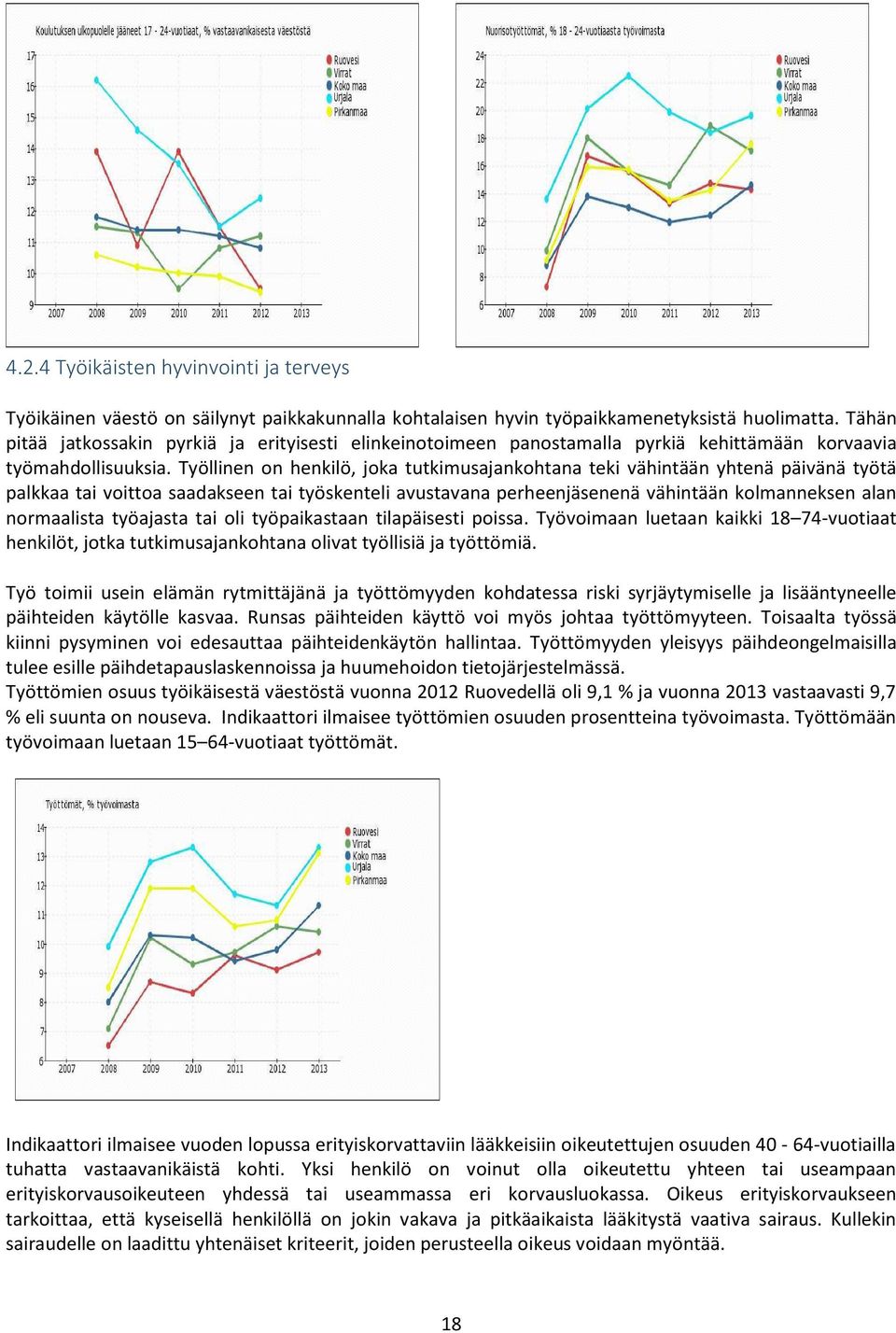 Työllinen on henkilö, joka tutkimusajankohtana teki vähintään yhtenä päivänä työtä palkkaa tai voittoa saadakseen tai työskenteli avustavana perheenjäsenenä vähintään kolmanneksen alan normaalista