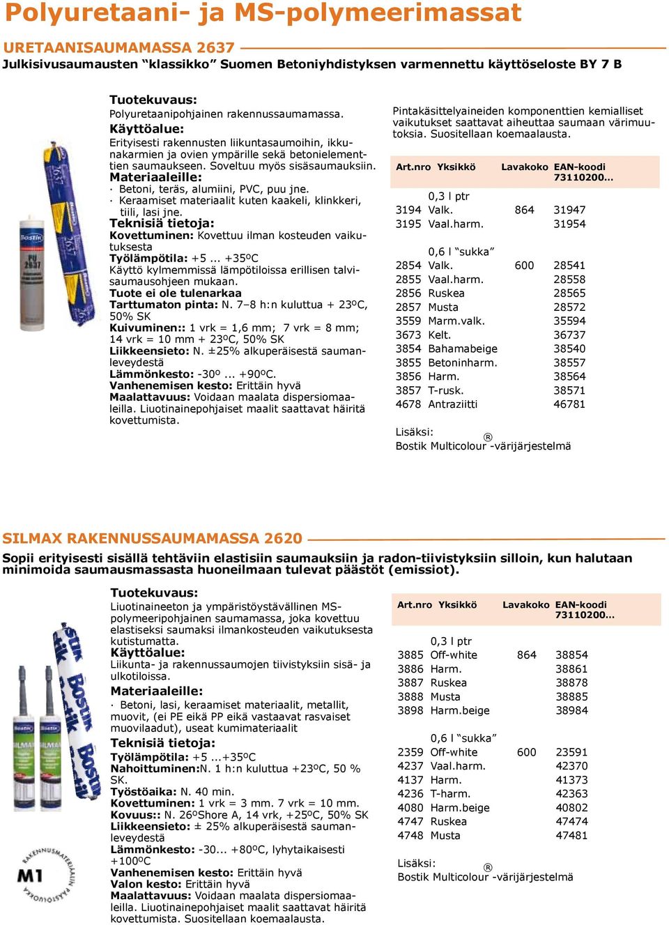 Keraamiset materiaalit kuten kaakeli, klinkkeri, tiili, lasi jne. Kovettuminen: Kovettuu ilman kosteuden vaikutuksesta Työlämpötila: +5.