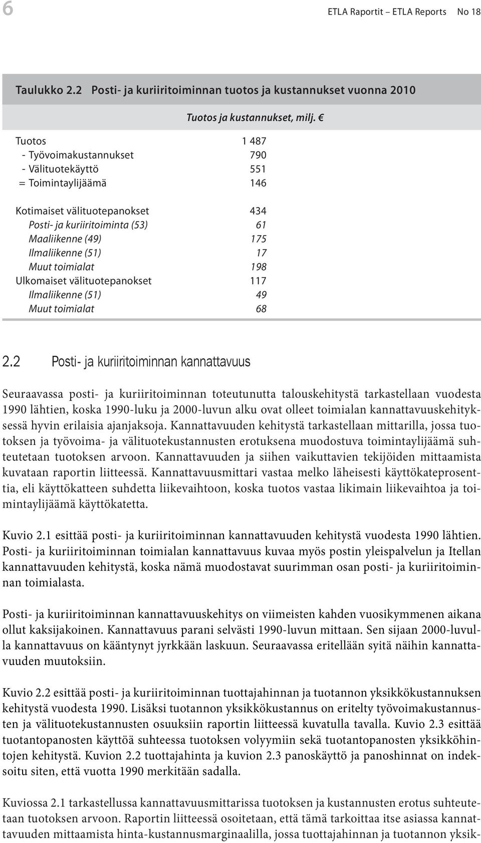 toimialat 198 Ulkomaiset välituotepanokset 117 Ilmaliikenne (51) 49 Muut toimialat 68 2.