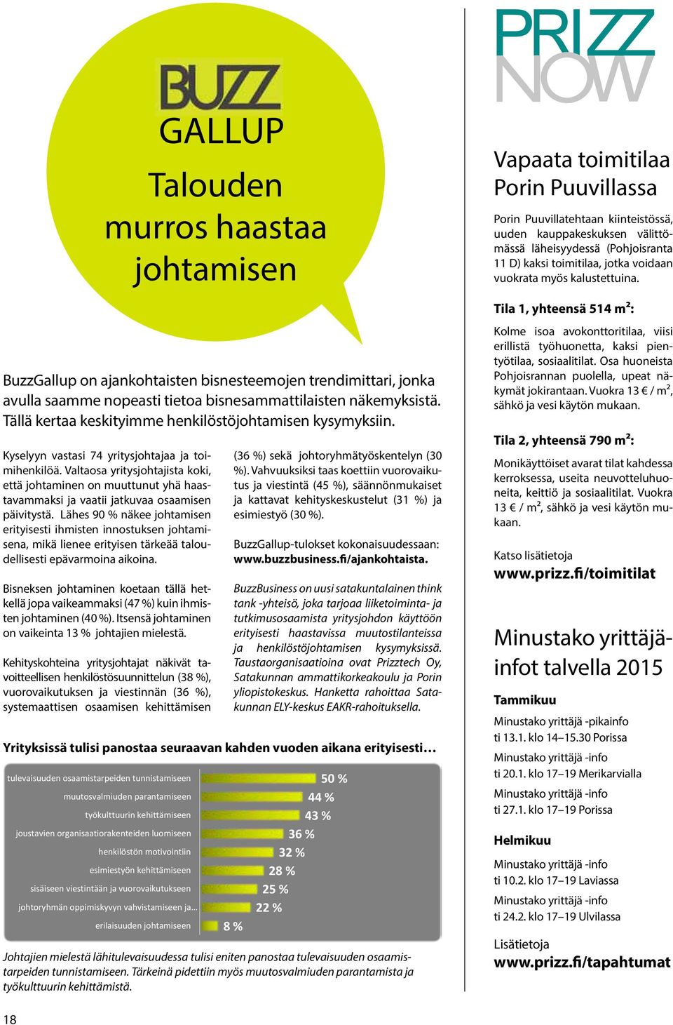 Valtaosa yritysjohtajista koki, että johtaminen on muuttunut yhä haastavammaksi ja vaatii jatkuvaa osaamisen päivitystä.