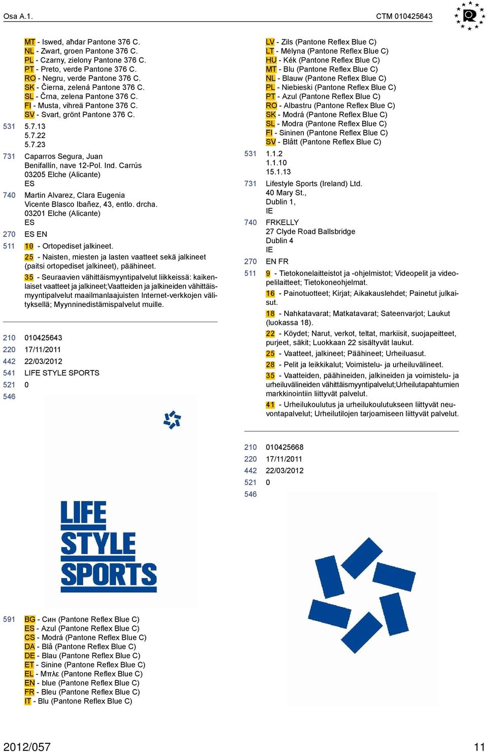 Ind. Carrús 325 Elche (Alicante) ES Martin Alvarez, Clara Eugenia Vicente Blasco Ibañez, 43, entlo. drcha. 321 Elche (Alicante) ES ES EN 1 - Ortopediset jalkineet.