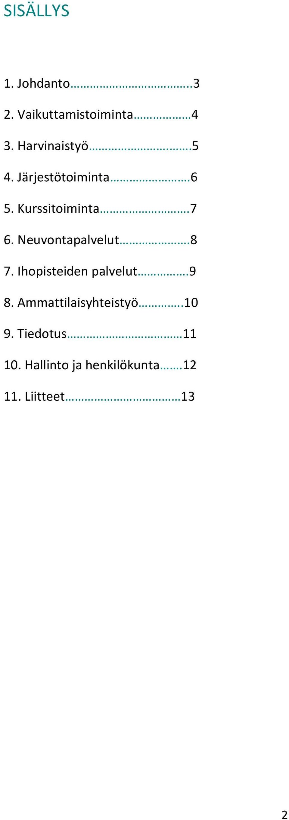 Neuvontapalvelut.8 7. Ihopisteiden palvelut.9 8.