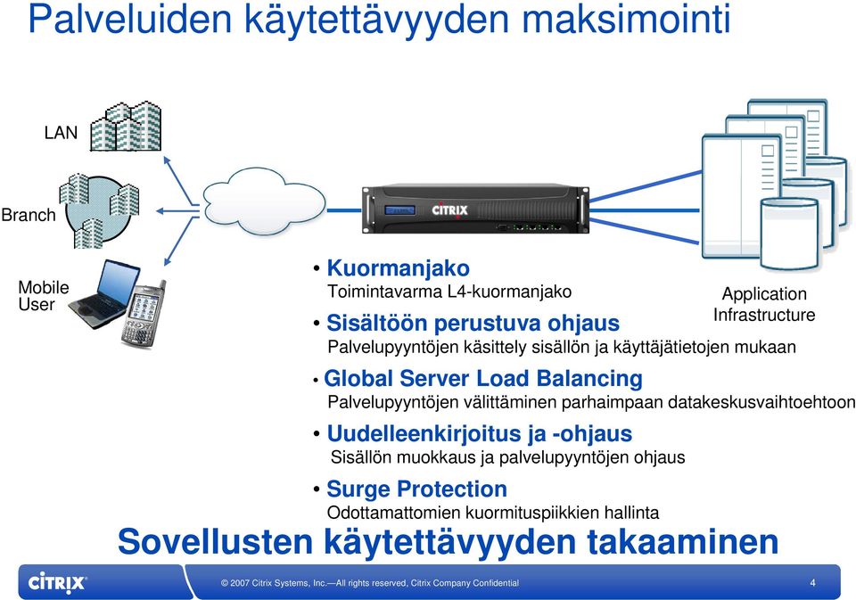 Palvelupyyntöjen välittäminen parhaimpaan datakeskusvaihtoehtoon Uudelleenkirjoitus ja -ohjaus Sisällön muokkaus ja