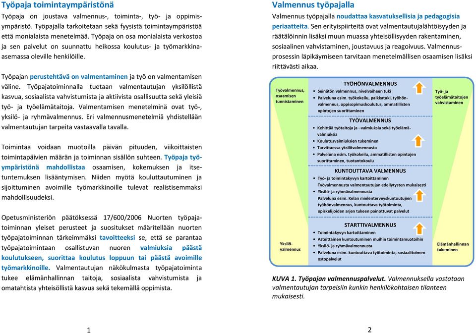 Työpajatoiminnalla tuetaan valmentautujan yksilöllistä kasvua, sosiaalista vahvistumista ja aktiivista osallisuutta sekä yleisiä työ- ja työelämätaitoja.