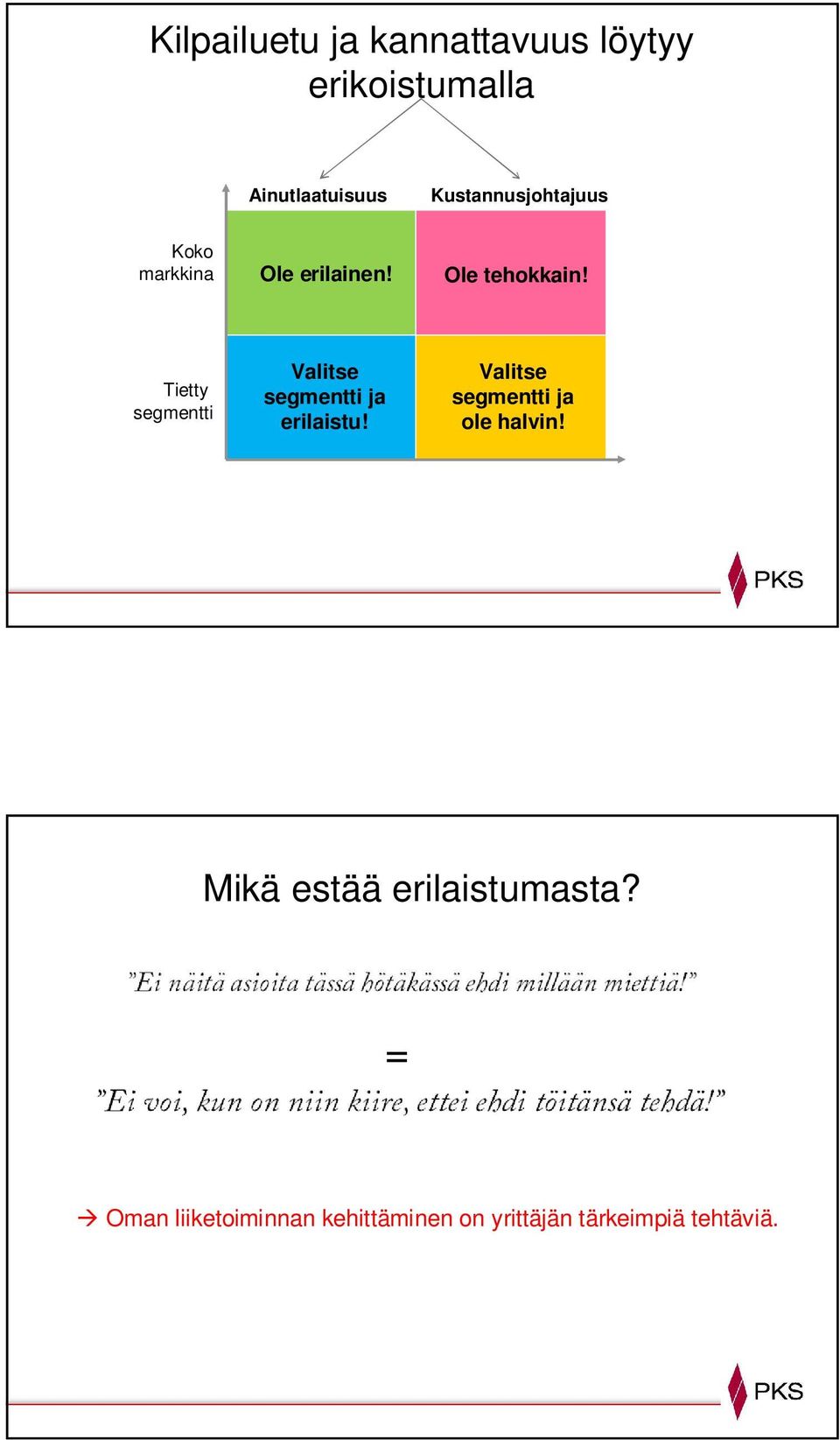Tietty segmentti Valitse segmentti ja erilaistu!
