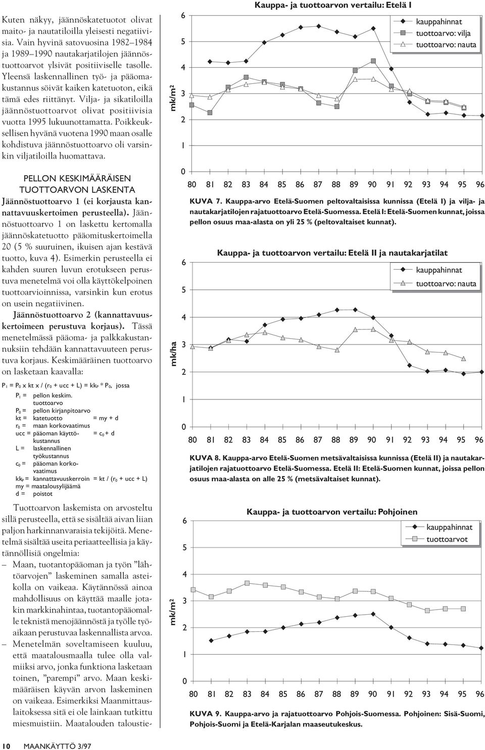 Poikkeuksellisen hyvänä vuotena 99 maan osalle kohdistuva jäännöstuottoarvo oli varsinkin viljatiloilla huomattava.