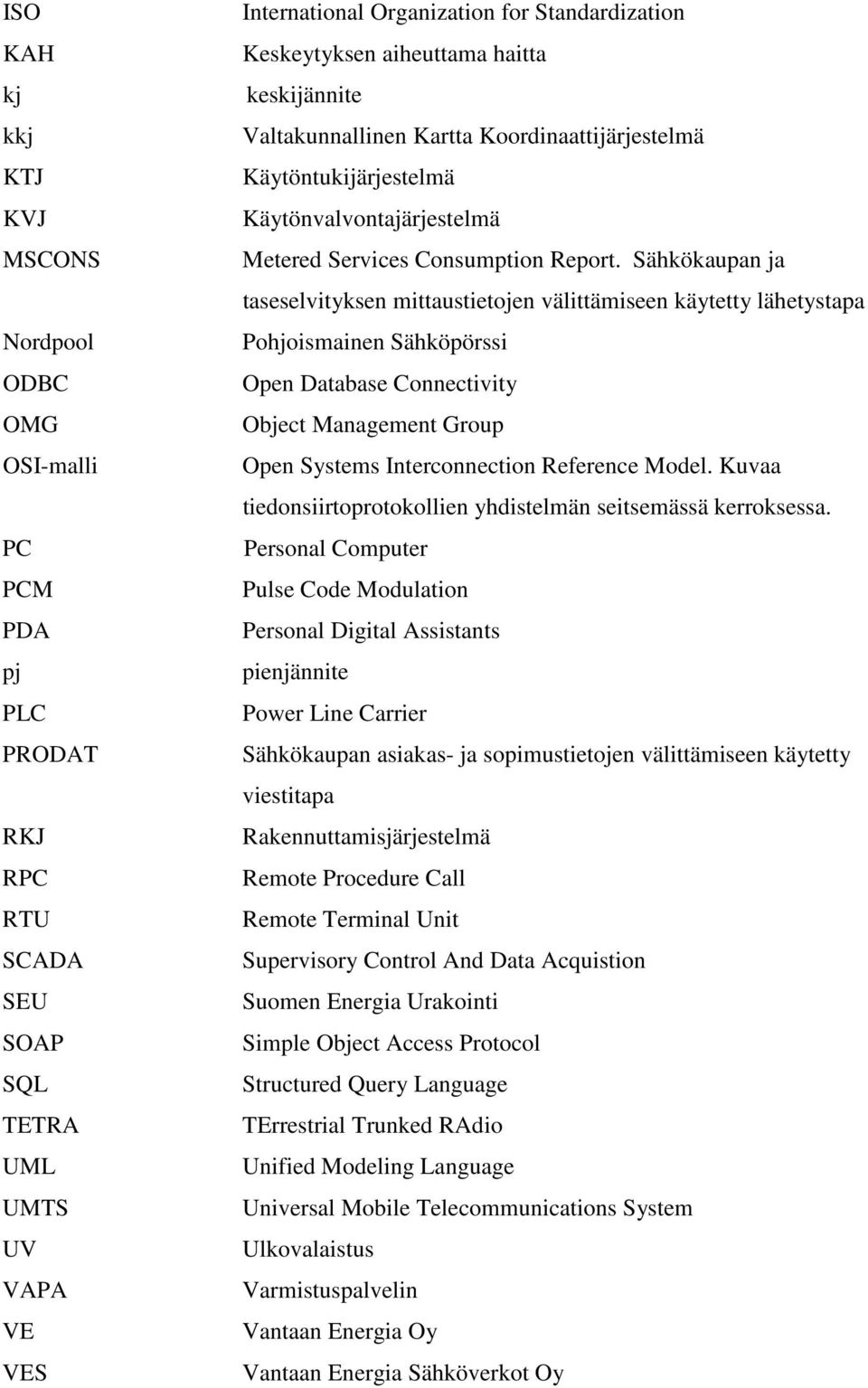 Sähkökaupan ja taseselvityksen mittaustietojen välittämiseen käytetty lähetystapa Pohjoismainen Sähköpörssi Open Database Connectivity Object Management Group Open Systems Interconnection Reference