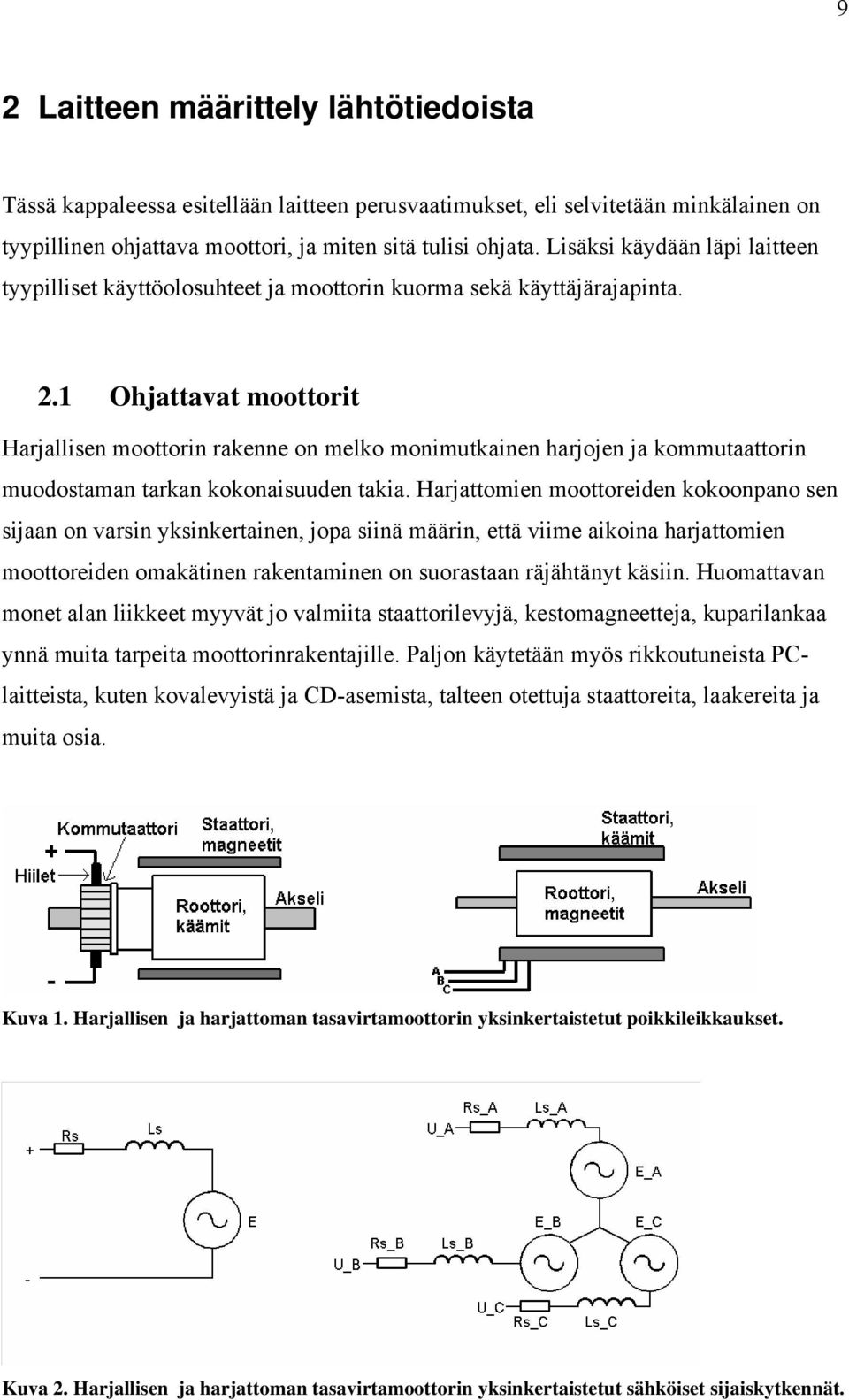 1 Ohjattavat moottorit Harjallisen moottorin rakenne on melko monimutkainen harjojen ja kommutaattorin muodostaman tarkan kokonaisuuden takia.