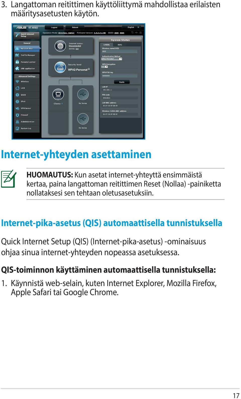 nollataksesi sen tehtaan oletusasetuksiin.