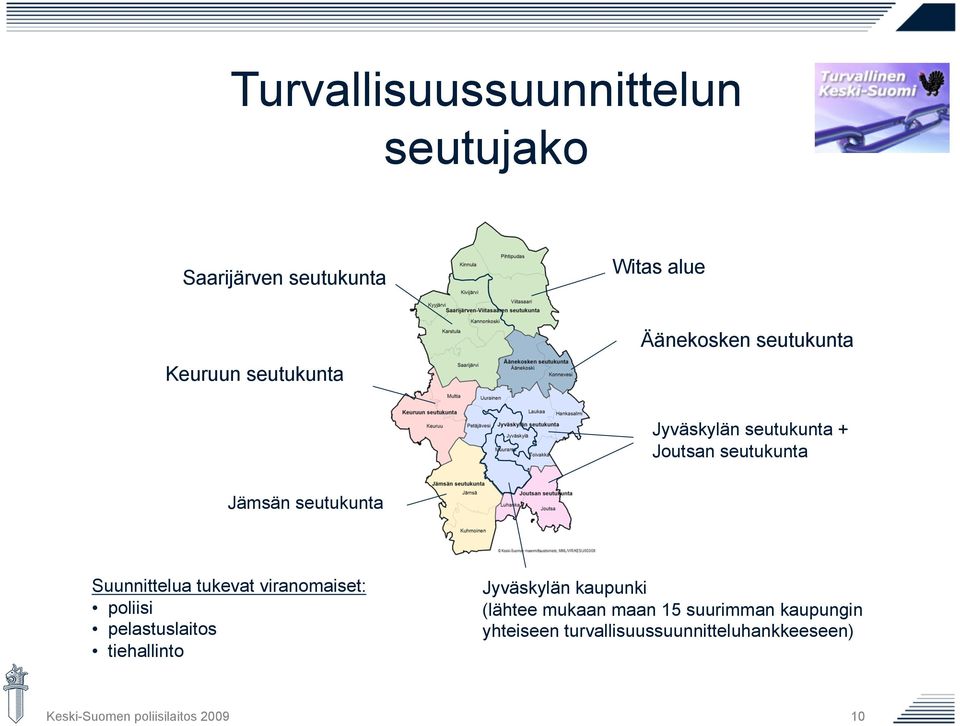 Suunnittelua tukevat viranomaiset: poliisi pelastuslaitos tiehallinto Jyväskylän