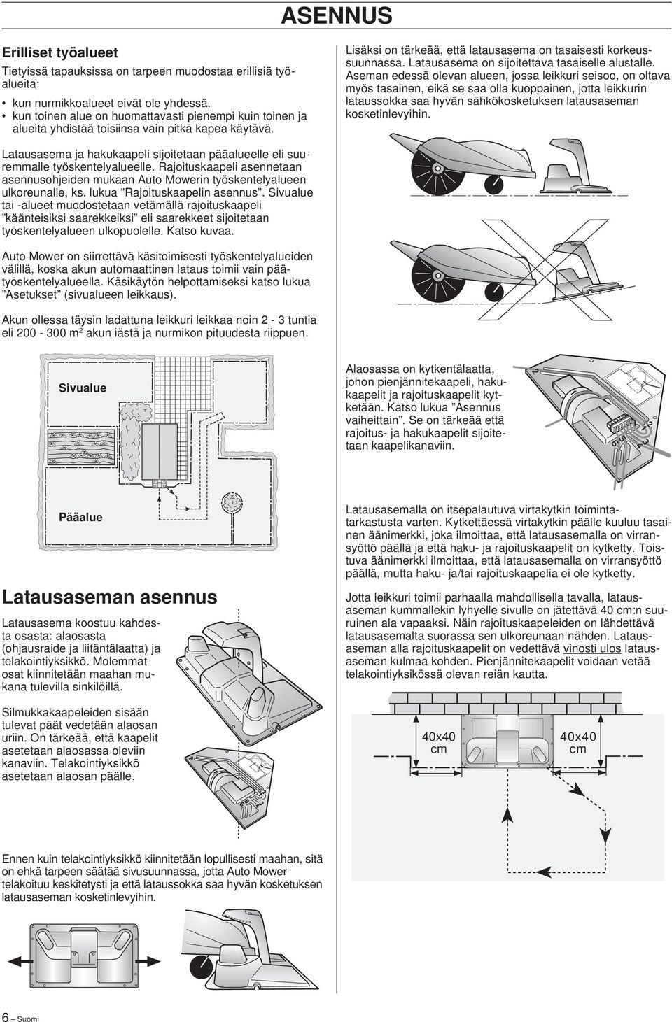 Latausasema on sijoitettava tasaiselle alustalle.