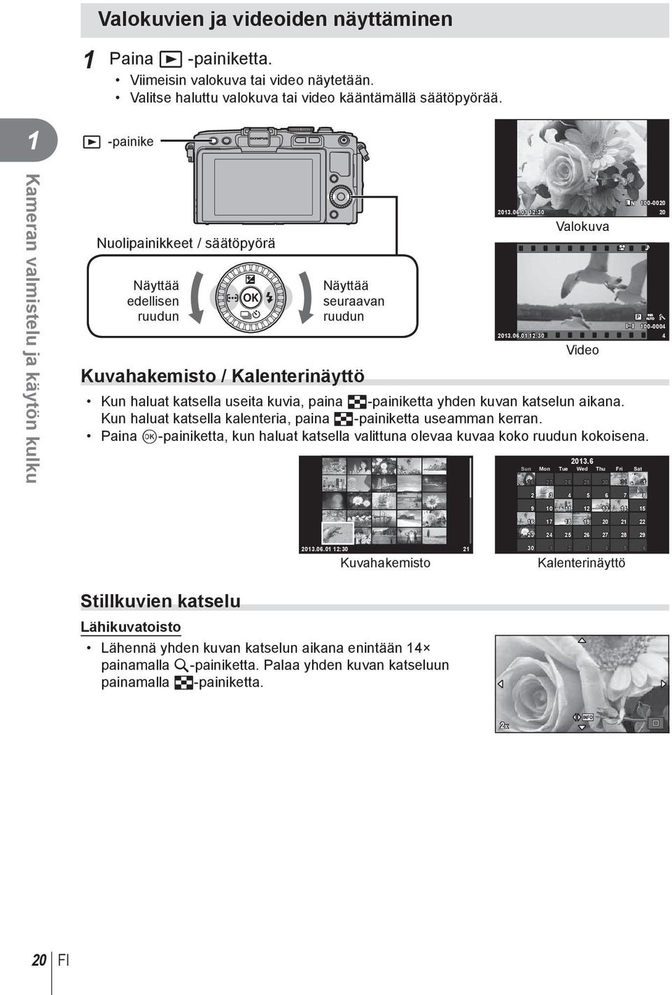 0 :0 0 Valokuva WB P AUTO 00-0004 0.06.0 :0 4 Video Kun haluat katsella useita kuvia, paina G-painiketta yhden kuvan katselun aikana.