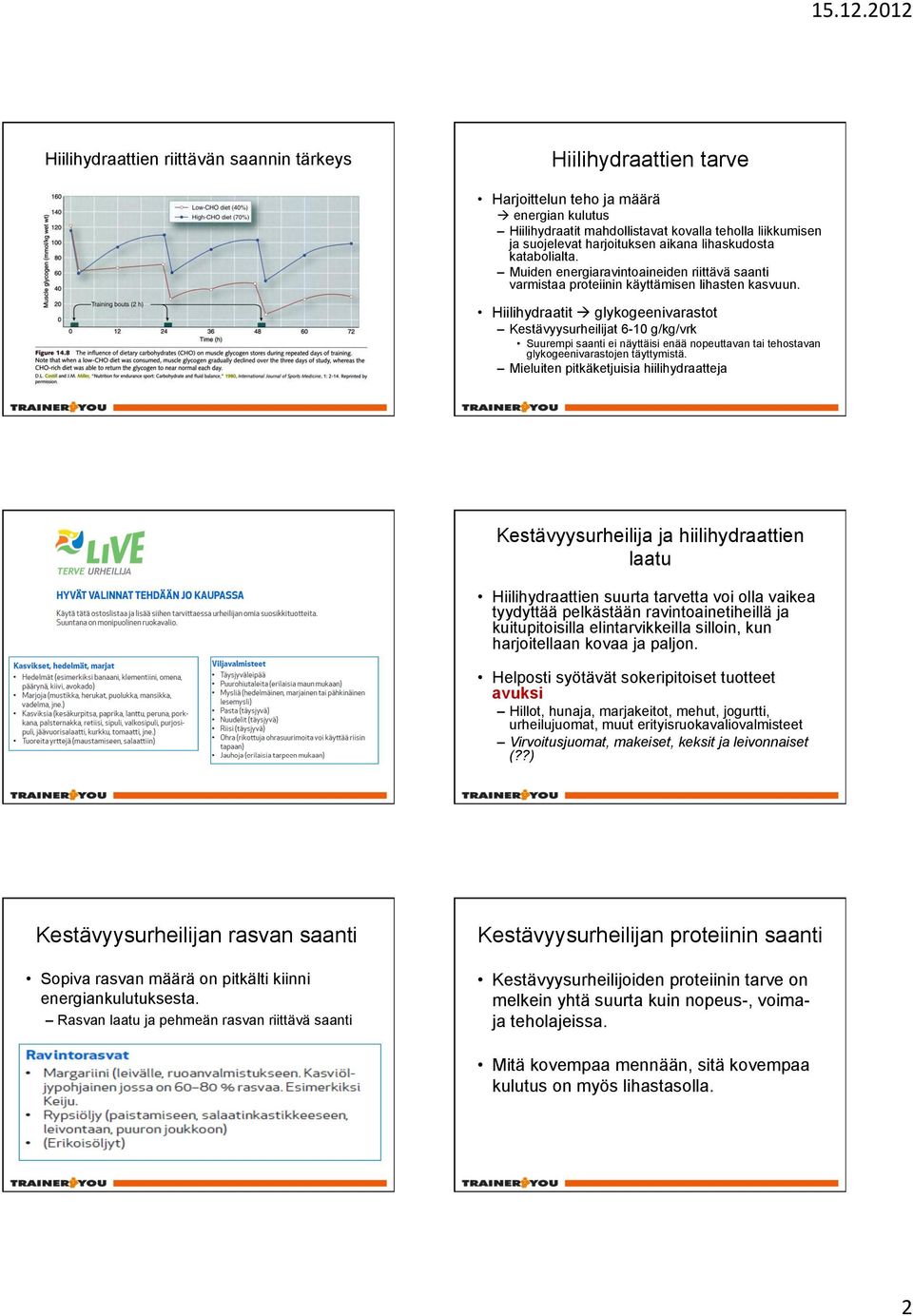 liikkumisen ja suojelevat harjoituksen aikana lihaskudosta katabolialta. Muiden energiaravintoaineiden riittävä saanti varmistaa proteiinin käyttämisen lihasten kasvuun.