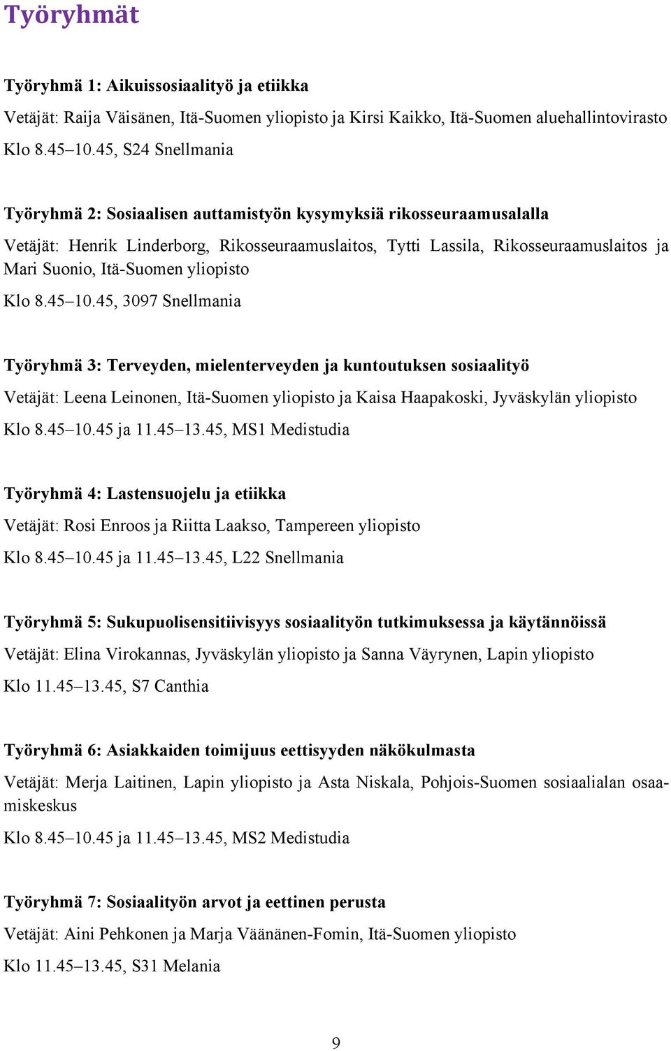 Itä-Suomen yliopisto Klo 8.45 10.