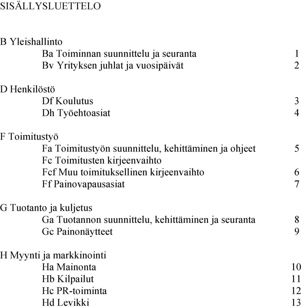 kirjeenvaihto Fcf Muu toimituksellinen kirjeenvaihto 6 Ff Painovapausasiat 7 G Tuotanto ja kuljetus Ga Tuotannon