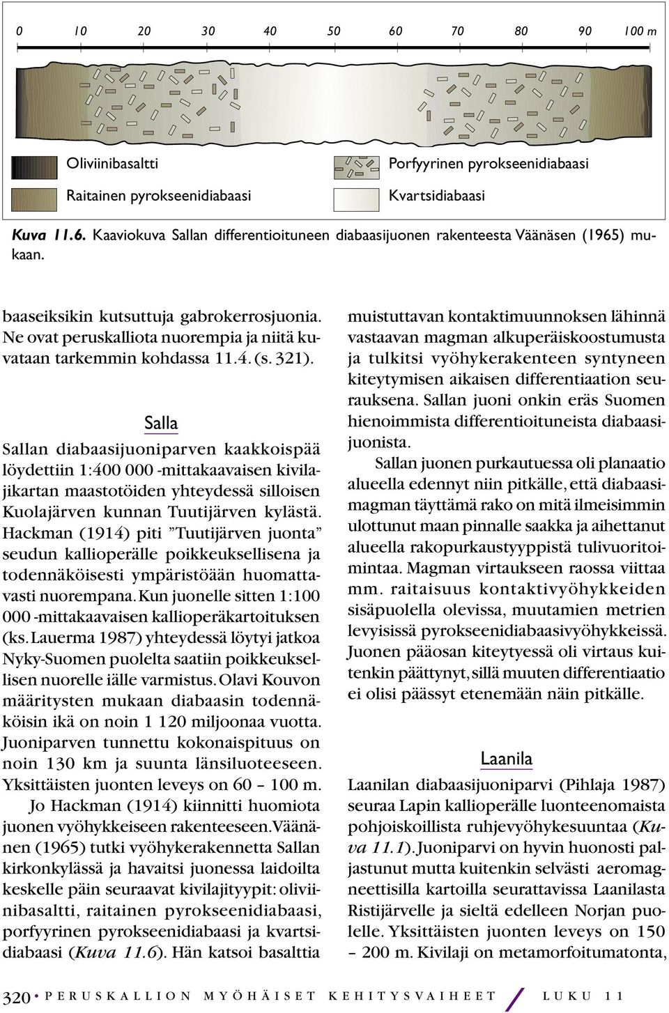 Salla Sallan diabaasijuoniparven kaakkoispää löydettiin 1:400 000 -mittakaavaisen kivilajikartan maastotöiden yhteydessä silloisen Kuolajärven kunnan Tuutijärven kylästä.