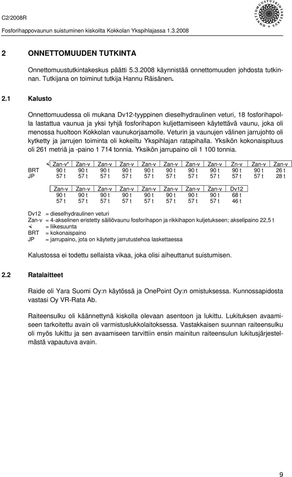 Kokkolan vaunukorjaamolle. Veturin ja vaunujen välinen jarrujohto oli kytketty ja jarrujen toiminta oli kokeiltu Ykspihlajan ratapihalla. Yksikön kokonaispituus oli 261 metriä ja -paino 1 714 tonnia.