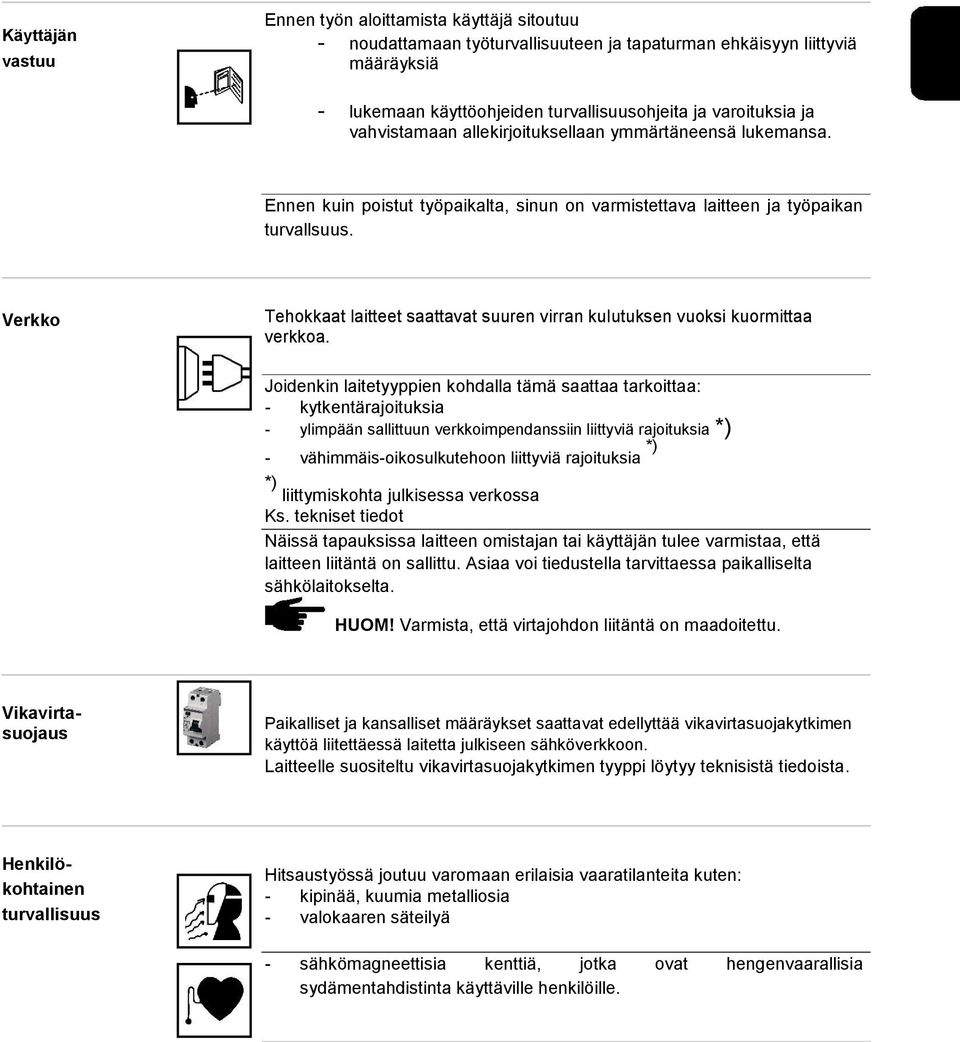 Verkko Tehokkaat laitteet saattavat suuren virran kulutuksen vuoksi kuormittaa verkkoa.