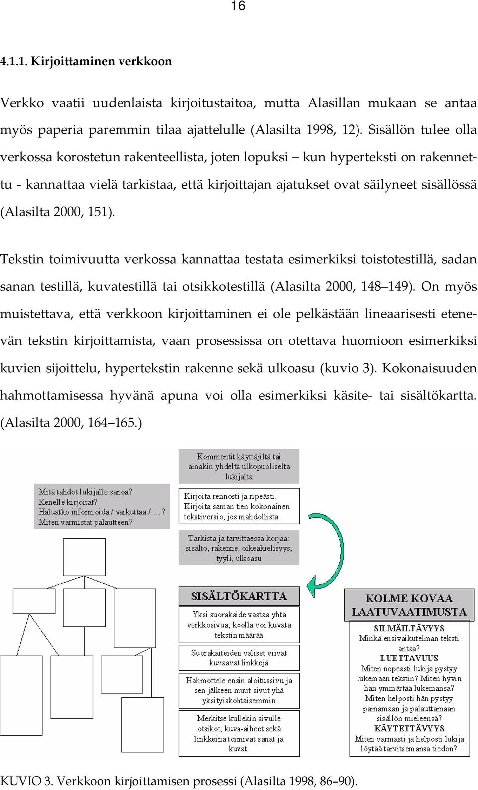 151). Tekstin toimivuutta verkossa kannattaa testata esimerkiksi toistotestillä, sadan sanan testillä, kuvatestillä tai otsikkotestillä (Alasilta 2000, 148 149).