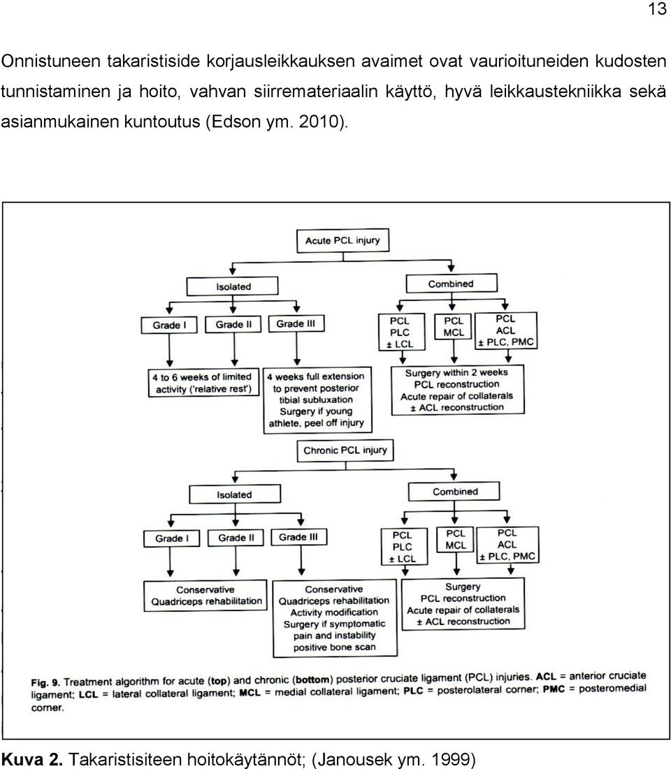 käyttö, hyvä leikkaustekniikka sekä asianmukainen kuntoutus (Edson ym.