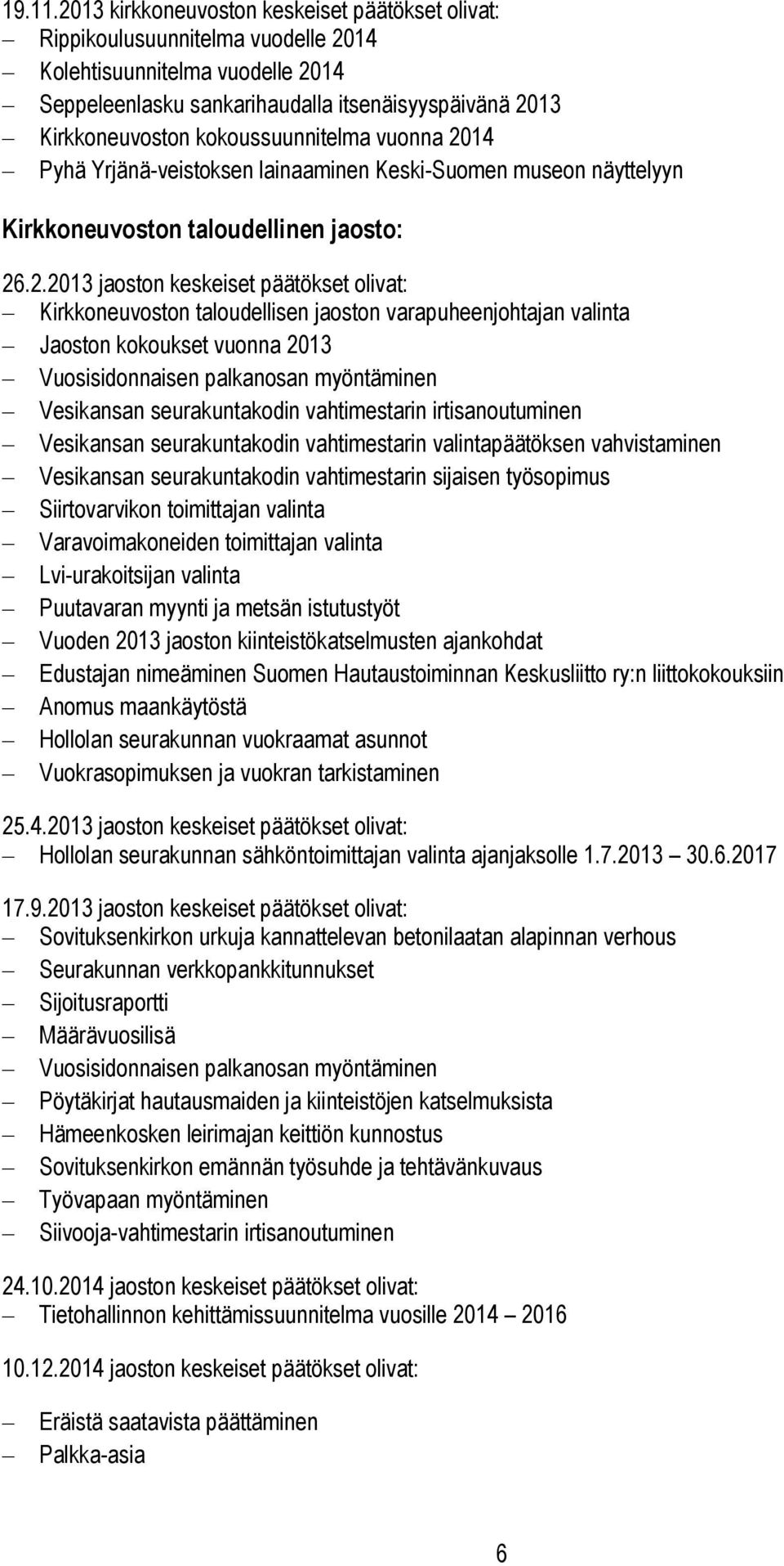 kokoussuunnitelma vuonna 20