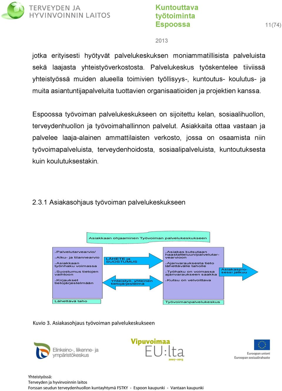 Espoossa työvoiman palvelukeskukseen on sijoitettu kelan, sosiaalihuollon, terveydenhuollon ja työvoimahallinnon palvelut.