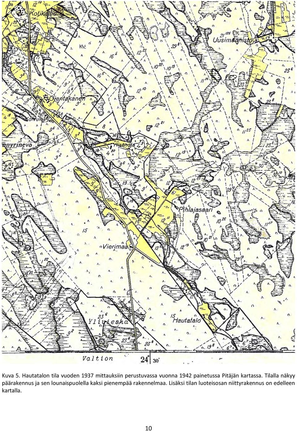 1942 painetussa Pitäjän kartassa.