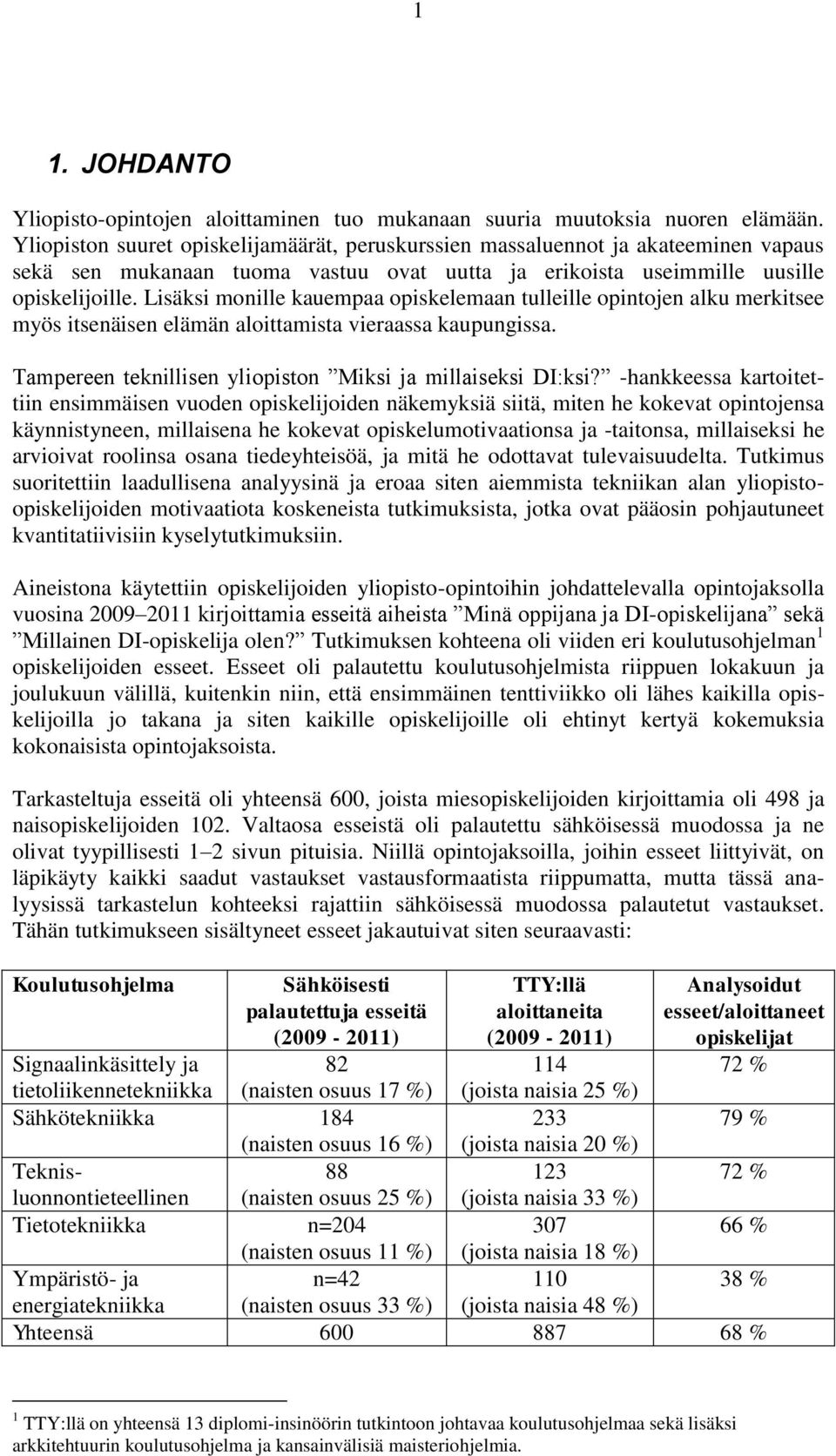 Lisäksi monille kauempaa opiskelemaan tulleille opintojen alku merkitsee myös itsenäisen elämän aloittamista vieraassa kaupungissa. Tampereen teknillisen yliopiston Miksi ja millaiseksi DI:ksi?