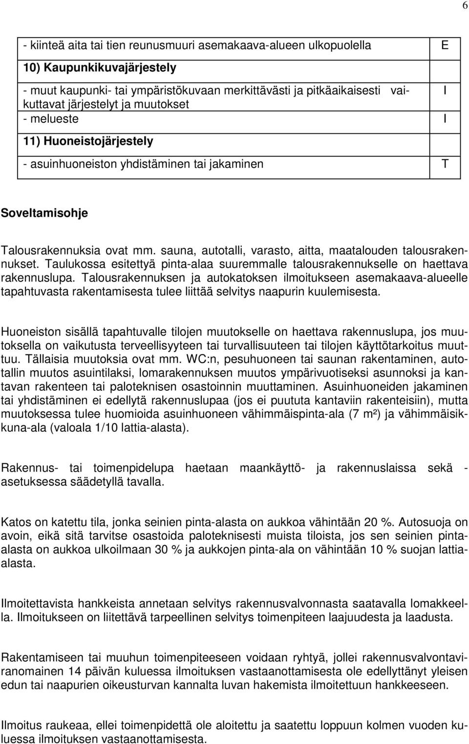 Taulukossa esitettyä pinta-alaa suuremmalle talousrakennukselle on haettava rakennuslupa.